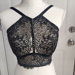 Victoria's Secret Black and Cream Mesh Detail